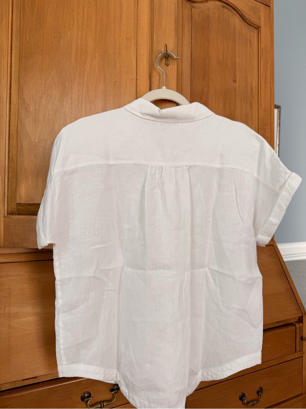 Michael Stars Charlie White 100% Linen Short-Sleeve Button Down Shirt M - Picture 6 of 9